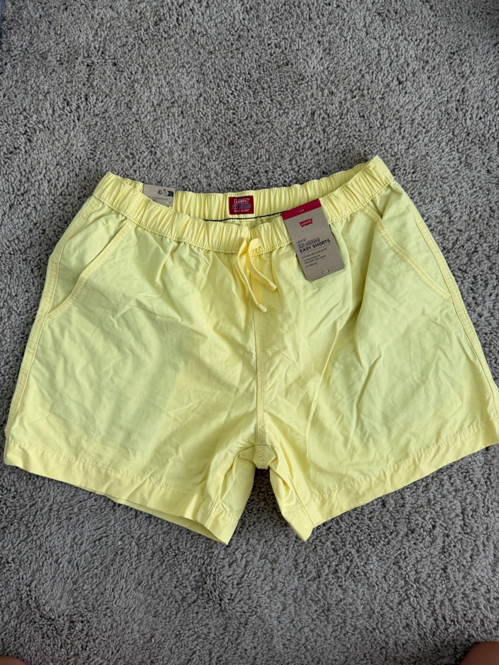 Levi's Men’s Pale Yellow Elastic Waist Athletic Shorts